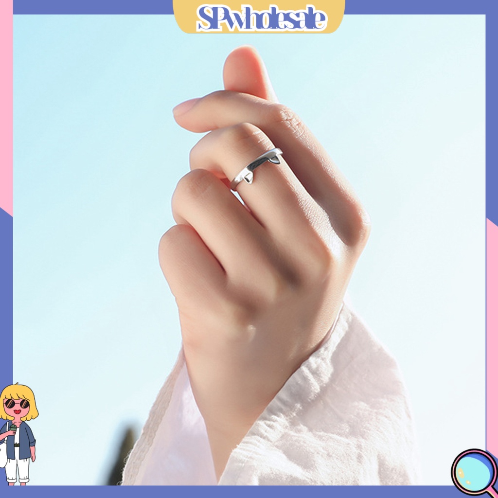 <SPwholesale> Nhẫn Hở Mạ Trang Sức Hình Tai Mèo Có Thể Điều Chỉnh Trang Sức Hàng Ngày Cho Cặp Đôi