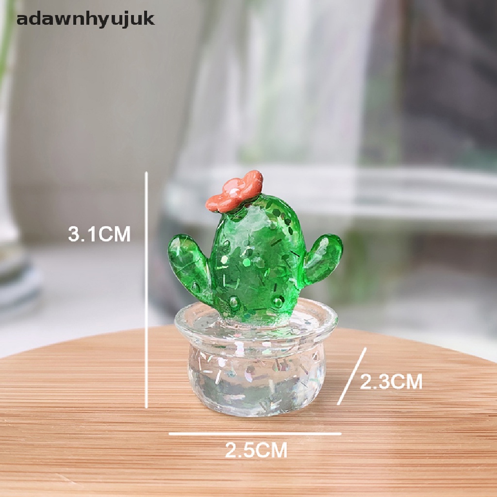 Set 4 Tượng Xương Rồng Mini Bằng Nhựa Resin Thủ Công Trang Trí Xe Hơi