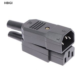 Hbgi> ac 3pin socket straight cable plug connector c13 c14 16a 250v female male plug hot