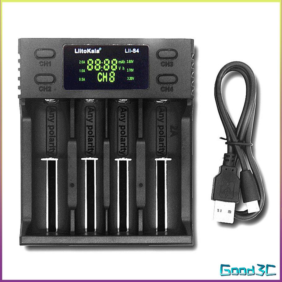 Liitokala Lii-S1 S2 S4 Bộ sạc màn hình LCD 18650 26650 21700 4 khe Pin Li-Ion Nimh pin thông minh đa năng [U/17]