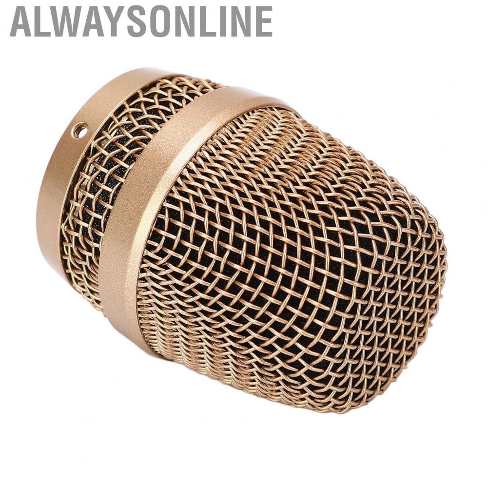 Alwaysonline Microphone Mesh Cover  Ball Head Blowout Resistant Cotton Gold Hardened Steel Durable for Mic Accessory