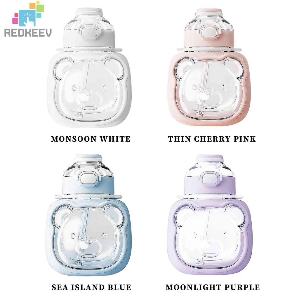 Bình Nước Nhựa 1000ml Có Ống Hút Và Dây Đeo Dễ Thương Cho Bé