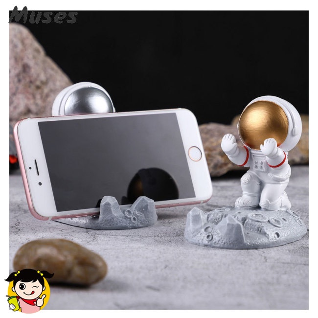 Giá Đỡ Điện Thoại / Máy Tính Bảng Hình Phi Hành Gia Bằng Nhựa Resin Chống Trượt