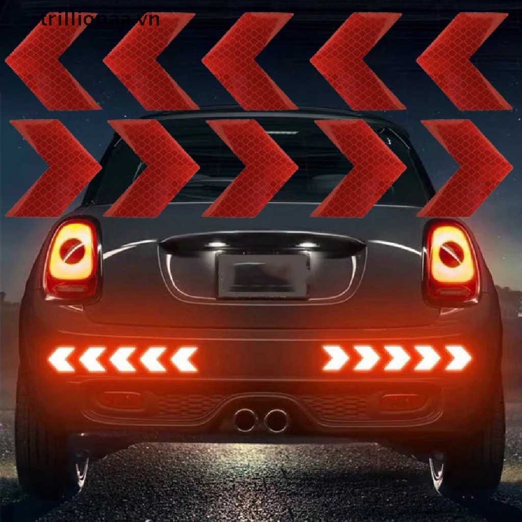 Bộ 10 Miếng Dán Phản Quang Siêu An Toàn Cho Xe Hơi Triillionaa