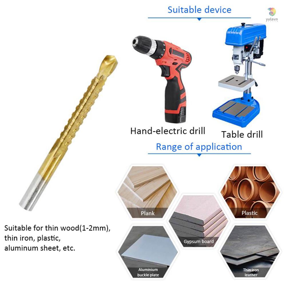 Bộ 6 Mũi Khoan Xoắn Tốc Độ Cao Đa Năng Bằng Thép