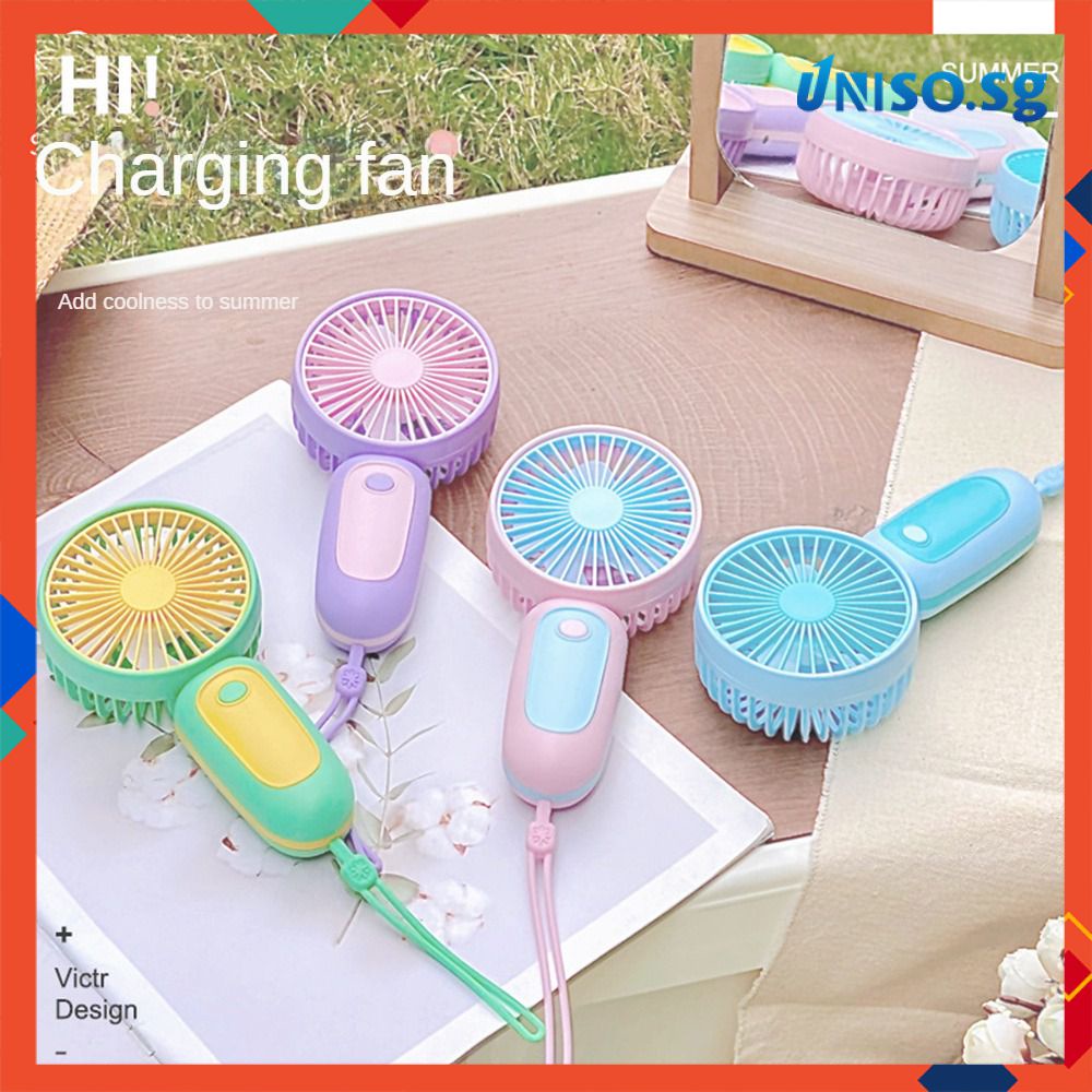 Quạt Nhỏ Cầm Tay Cầm Tay Quạt Điện Mini Dây Đeo Quạt Cầm Tay Quà Tặng Sinh Viên Để Bàn Sạc USB [Unio]