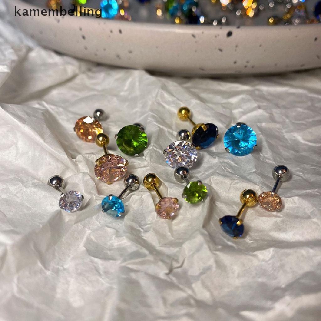 1 Khuyên Tai Đính Đá Thời Trang Nữ Tính 5 / 8mm