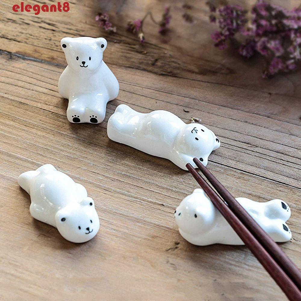 Giá Đỡ Đũa / Muỗng / Nĩa Bằng Sứ Hình Gấu Bắc Cực Độc Đáo Trang Trí