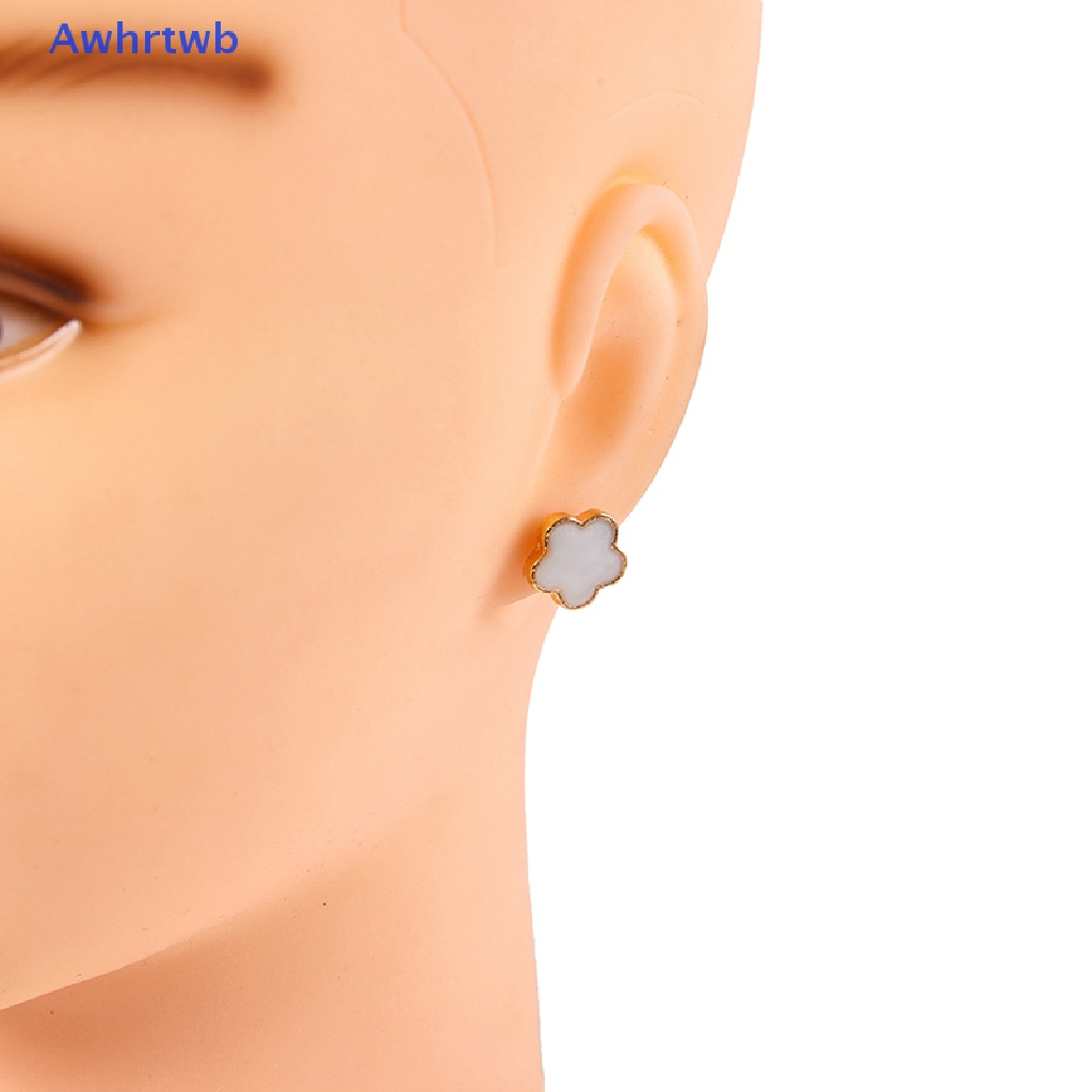 1 Cặp Bông Tai Hợp Kim Hình Hoa Màu Trắng Dầu Thời Trang Dành Cho Nữ Mới