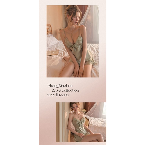 Đồ ngủ Lụa Phối Ren Gợi Cảm Cho Nữ