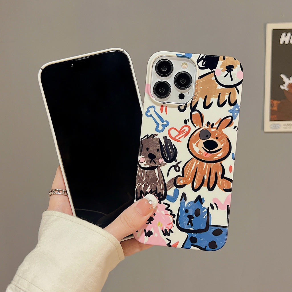 Ốp Điện Thoại PC Cứng Họa Tiết Hoạt Hình Graffiti Bảo Vệ Toàn Diện Cho iPhone 14 13 Pro Max 11 12