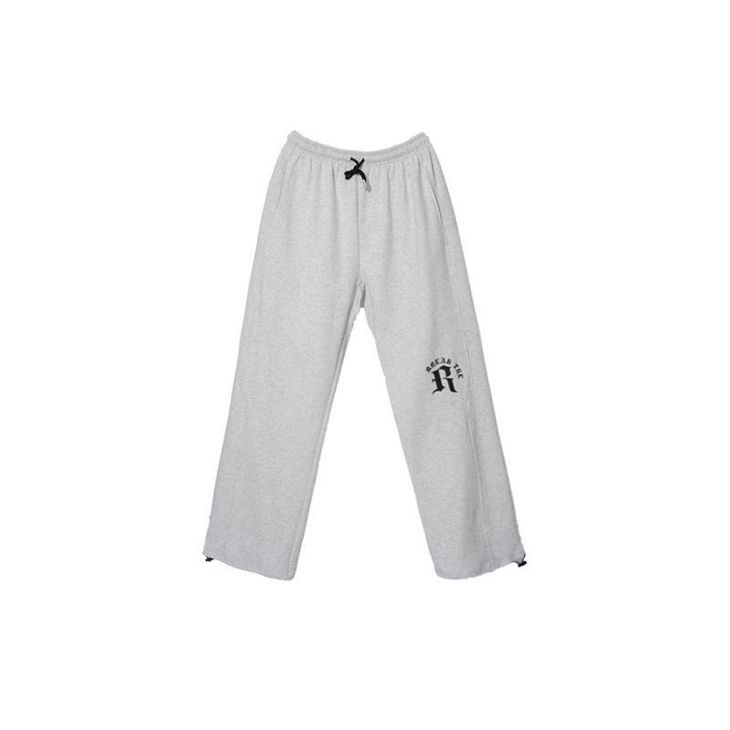 Jiashucheng Quần Dài Thể Thao Dáng Suông In Chữ Màu Trắng Xám Kiểu Hip-Hop Cá Tính Cho Nữ
