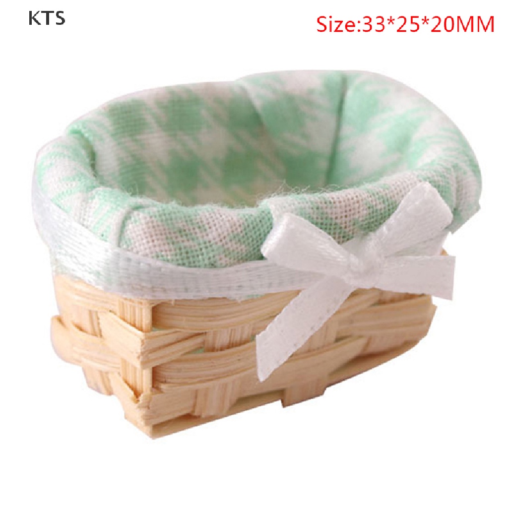 1 Bộ Giỏ Kim Loại Mini Đựng Thức Ăn Tỉ Lệ 1: 12