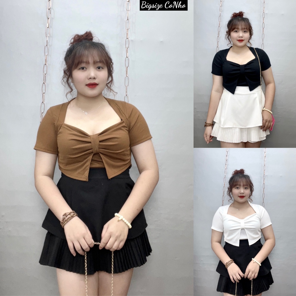 Áo thun kiểu bigsize nữ tay ngắn dáng dài qua rốn cột nơ 58-95kg, Áo phông form rộng nữ oversize Chuppy G37