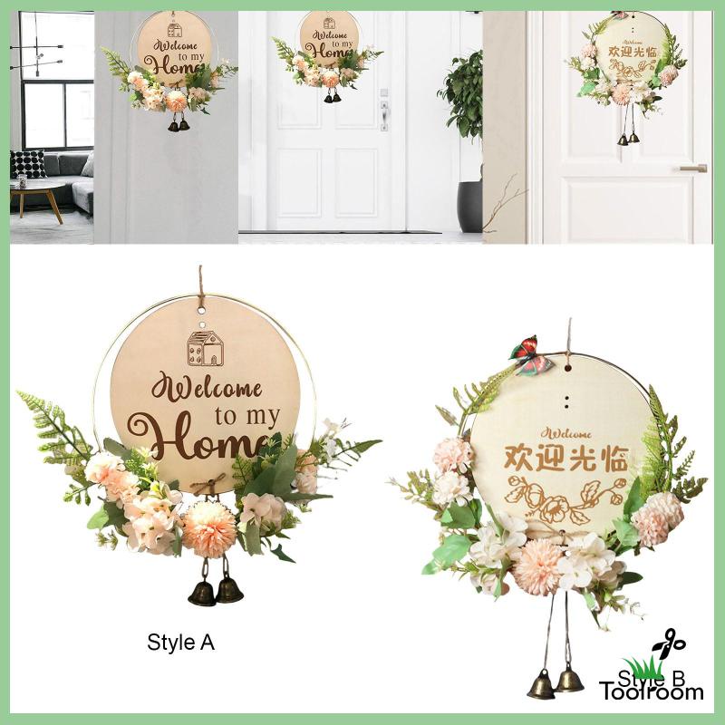 [Toolroom] Vòng Hoa Có Chuông Và Chữ Welcome Trang Trí Nhà Nông Trại