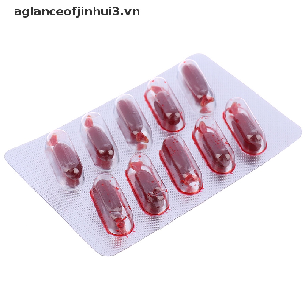 Set 10 Viên Nang Máu Giả Hóa Trang Ma Cà Rồng Cho Halloween