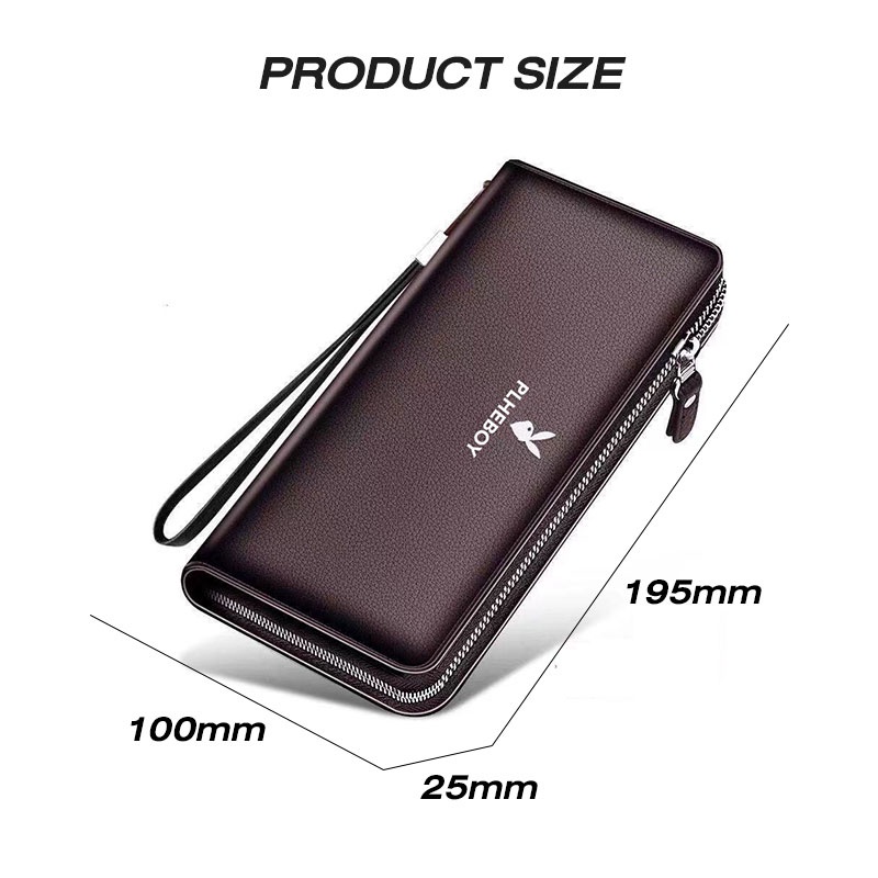 Ví Dài Cầm Tay Có Khóa Kéo Đa Năng Phong Cách Âu Mỹ Cho Nam