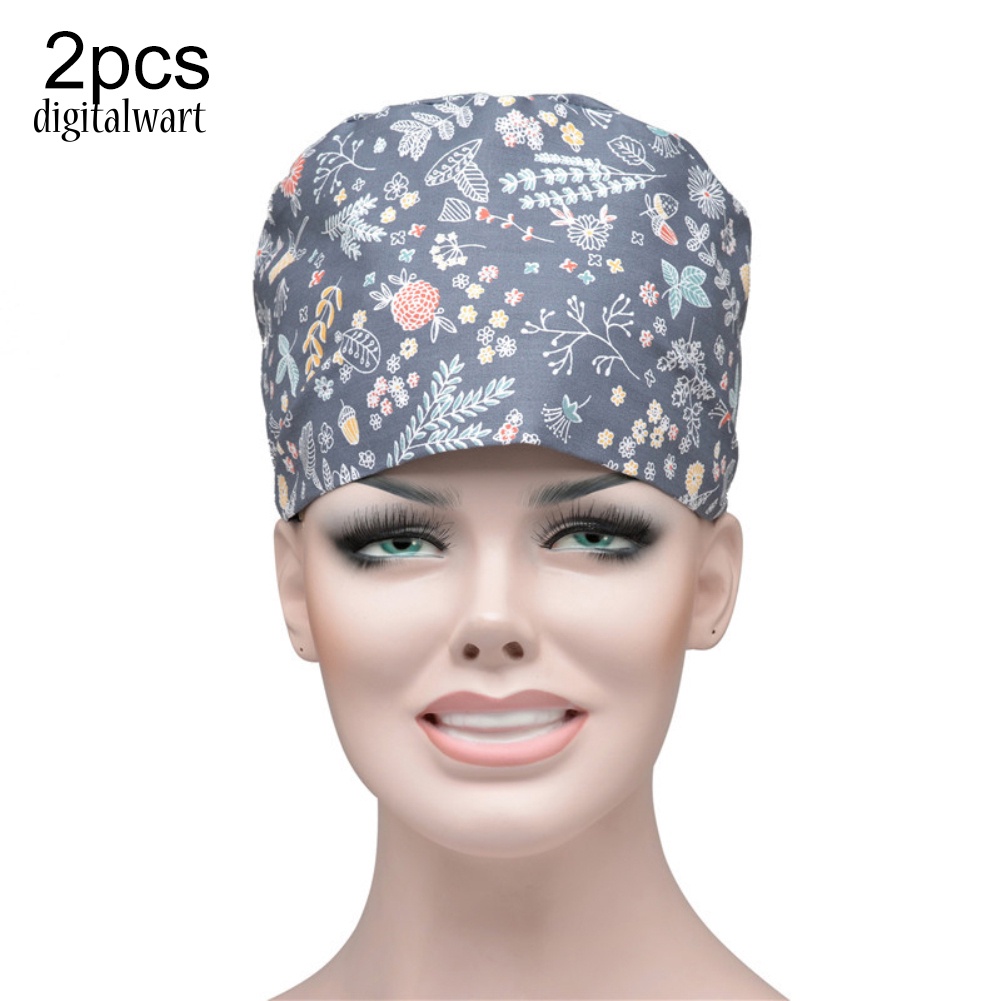 Kỹ Thuật Số| Bộ 2 Mũ Trùm Đầu Hấp Thụ Mồ Hôi In Họa Tiết Hoa / Chấm Bi Tùy Chỉnh Tiện Dụng