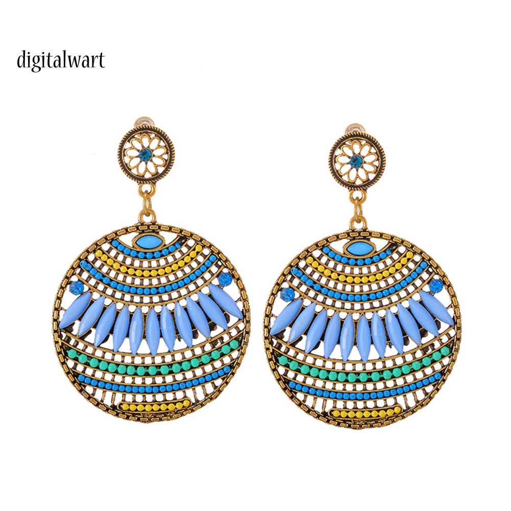 Kỹ Thuật Số| Bông Tai HợP Kim DạNg TròN ĐíNh HạT Phong CáCh Bohemia