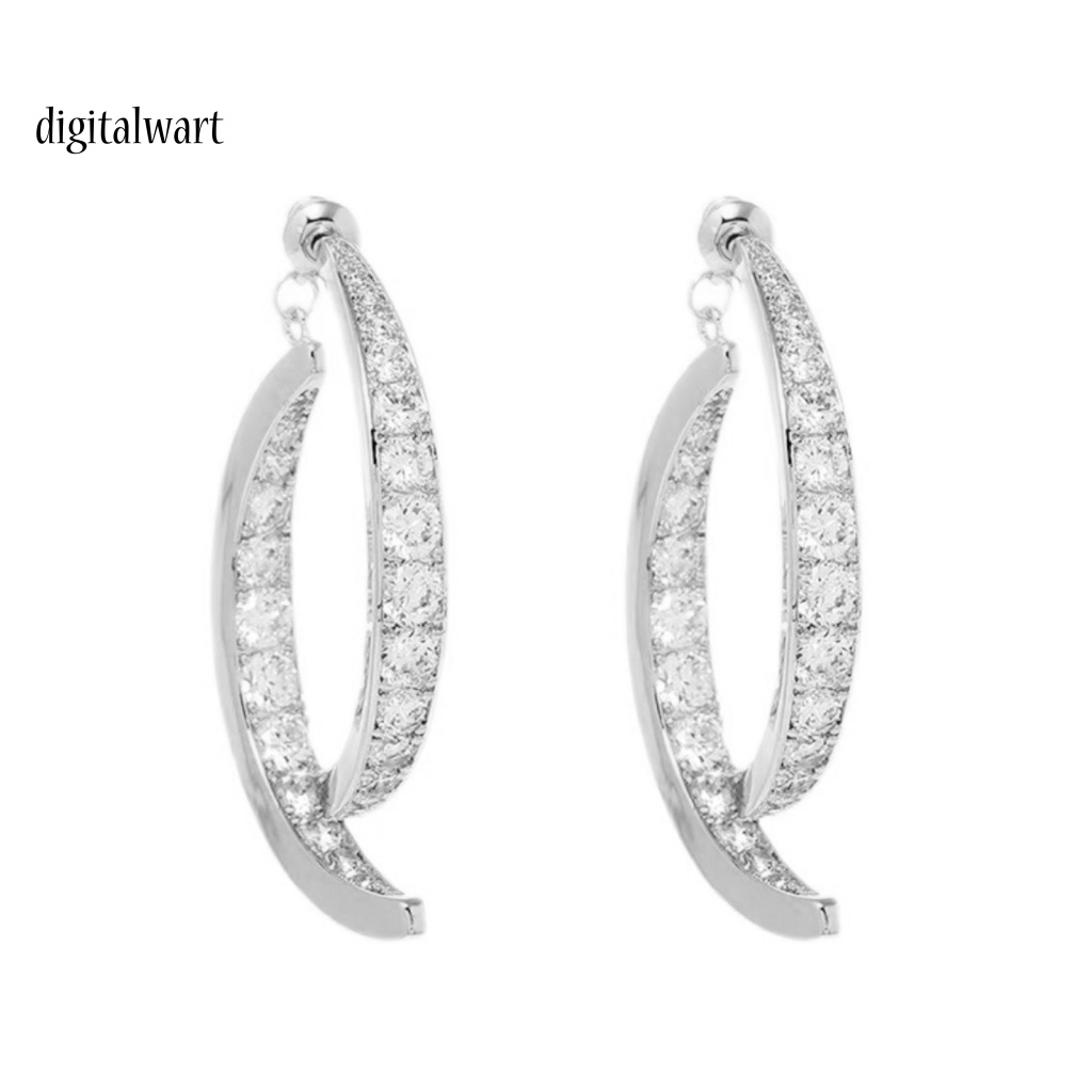 Kỹ Thuật Số| 1 Đôi Bông Tai Cong Hình Thánh Giá Lấp Lánh Trọng Lượng Nhẹ