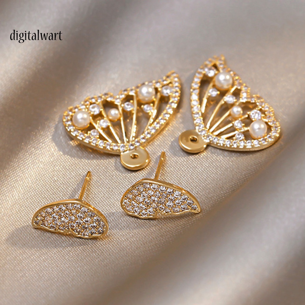 Kỹ Thuật Số| 1 Đôi Bông Tai Hình Con Bướm Đính Đá Thời Trang Dành Cho Nữ