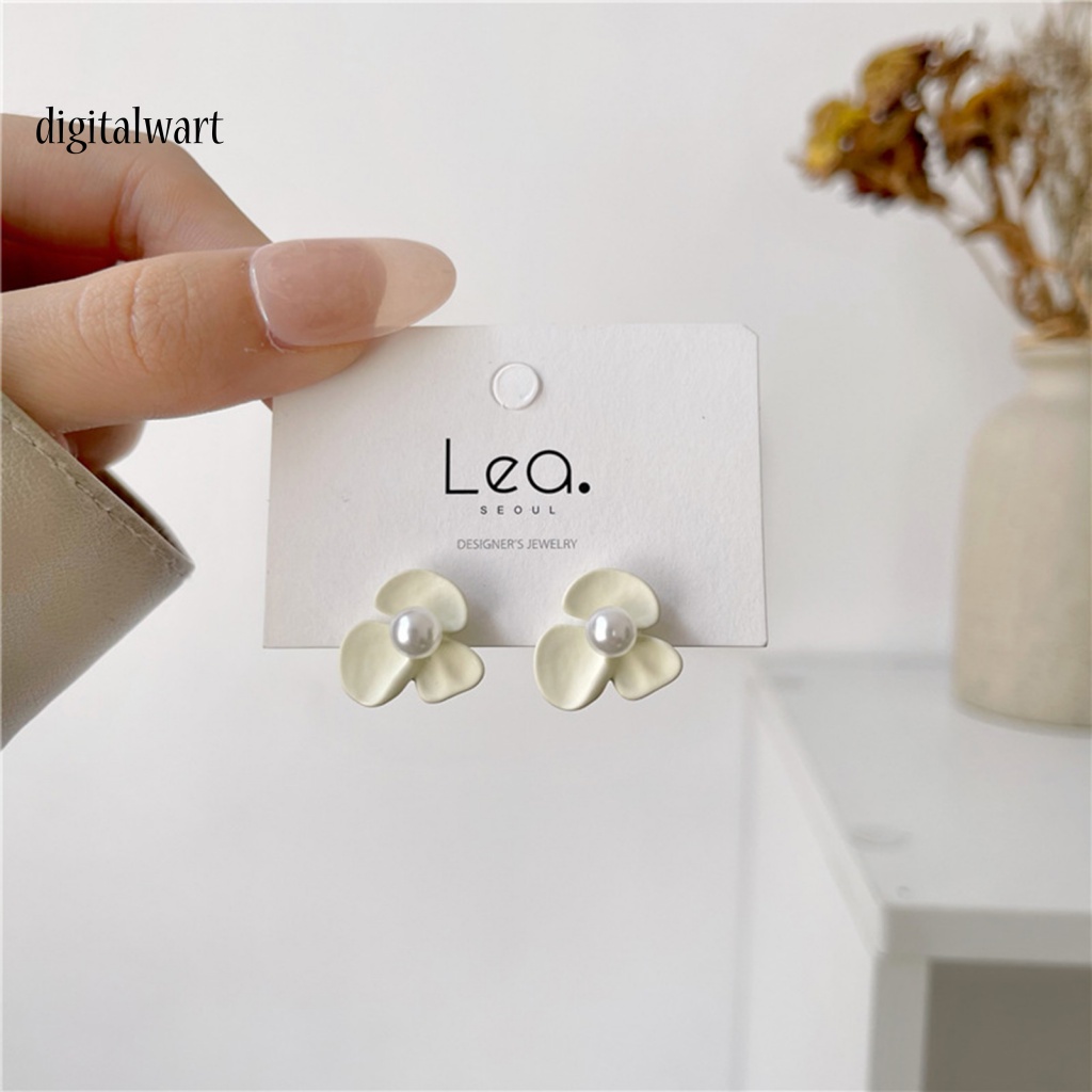 Kỹ Thuật Số| 1 Đôi Bông Tai Hình Hoa Đính Ngọc Trai Giả Màu Sáng Phong Cách Vintage Dành Cho Nữ