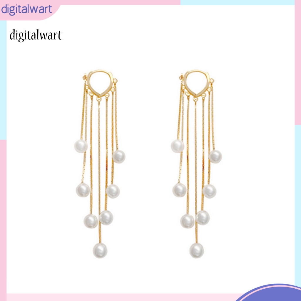 Kỹ Thuật Số| 1 Đôi Bông Tai Ngọc Trai Giả Tua Rua Thời Trang Bohemian Dành Cho Nữ