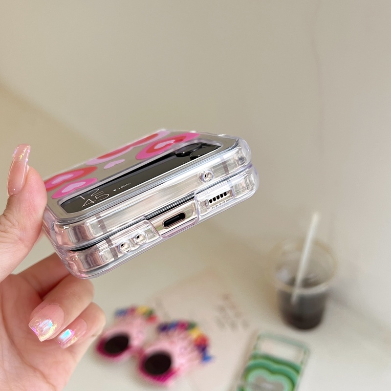 Ốp Điện Thoại Mềm Trong Suốt Chống Sốc Thiết Kế Trái Tim Cho samsung Galaxy Z Flip 4 3 4 / 5G