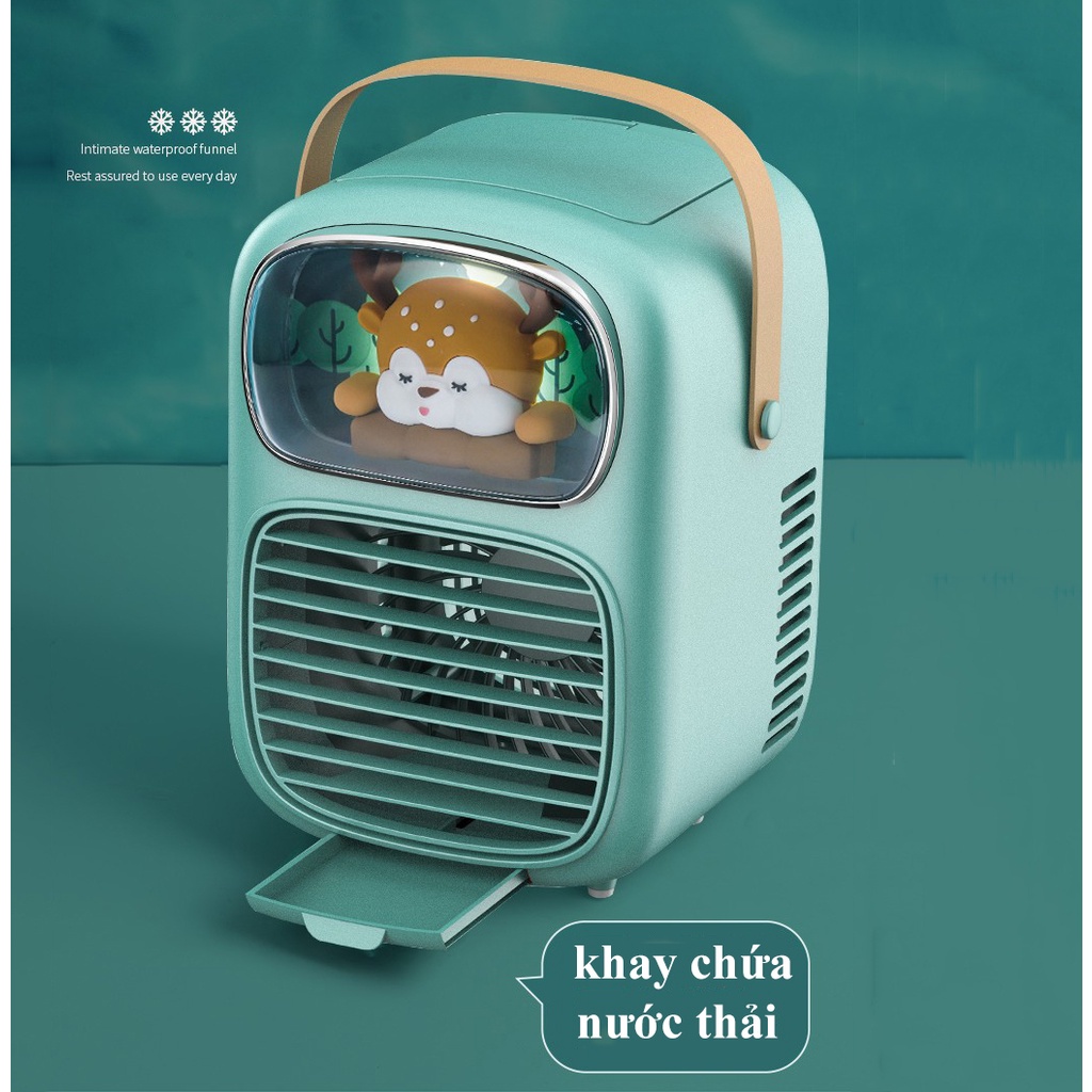 Quạt Điều Hoà Hơi Nước Mini Sạc Pin GP4706 Giảm Ngay 10-15 độ, Phun Hơi Nước Bù Ẩm - Hàng Bảo Hành 12 Tháng