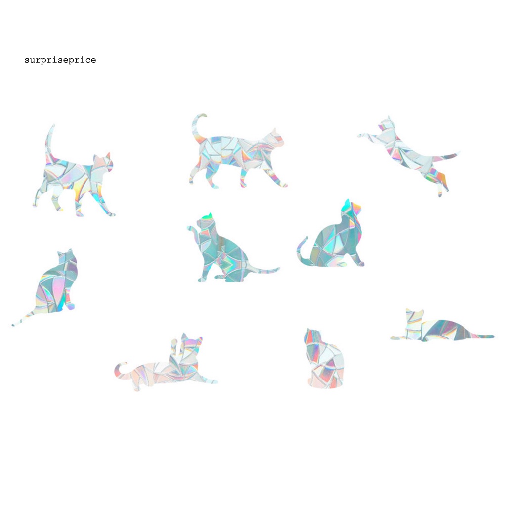 Set 2 Sticker PVC Dán Tường Kính Lăng Kính Tĩnh Điện Họa Tiết Cầu Vồng Trang Trí Nhà Cửa