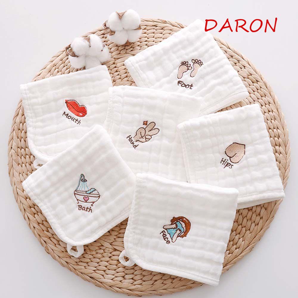 Khăn Lau Mặt / Miệng Bằng Cotton Có Thể Treo Họa Tiết Hoạt Hình Cho Bé