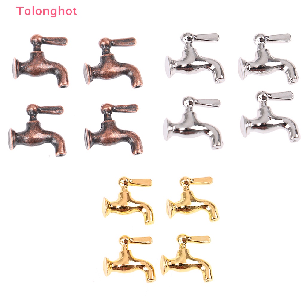 Set 4 Vòi Nước Kim Loại Cho Nhà Búp Bê Tỉ Lệ 1: 12
