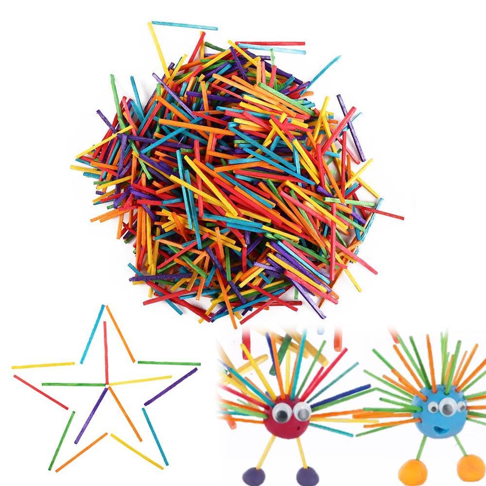 Đồ Chơi Que Gỗ Thủ Công Nhiều Màu Sắc Giáo Dục Cho Bé