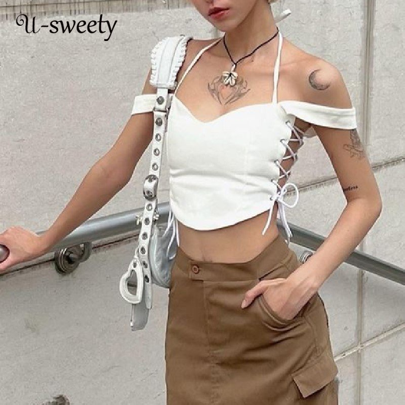Áo Tank Top Không Tay Cổ Yếm Màu Trơn Thời Trang 2023 Cho Nữ
