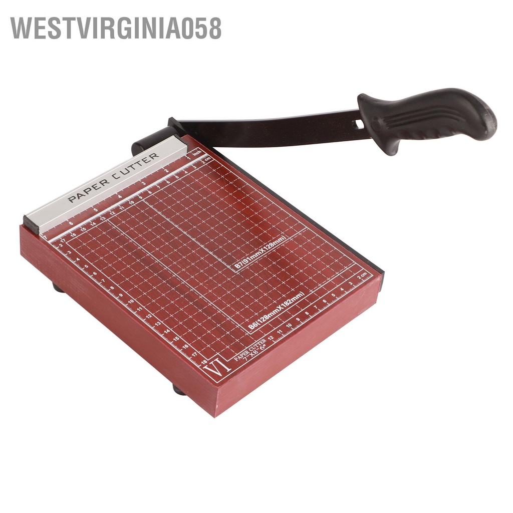 Westvirginia058 Máy cắt giấy thủ công Tông đơ A5 sạch chính xác với thước định vị tay cầm vòng cung cho văn phòng trường học