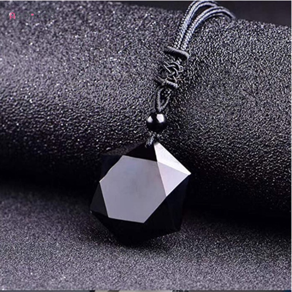 Vòng cổ Mặt Đá Obsidian YADORNOS Cho Nam Và Nữ