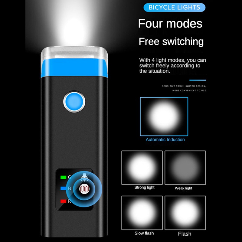1 Đèn Pha Siêu Sáng 2400Mah Chống Thấm Nước Có Thể Sạc Lại Bằng Cổng USB Dành Cho Xe Đạp