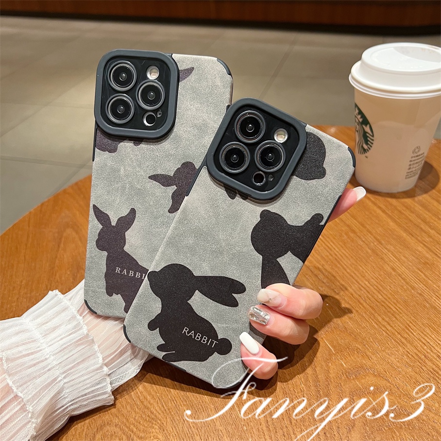Ốp Điện Thoại TPU Mềm Chống Rơi Họa Tiết Thỏ Đáng Yêu Cho IPhone 14 13 12 11 Pro Max X XR Xs Max 8 7 Plus SE 2020