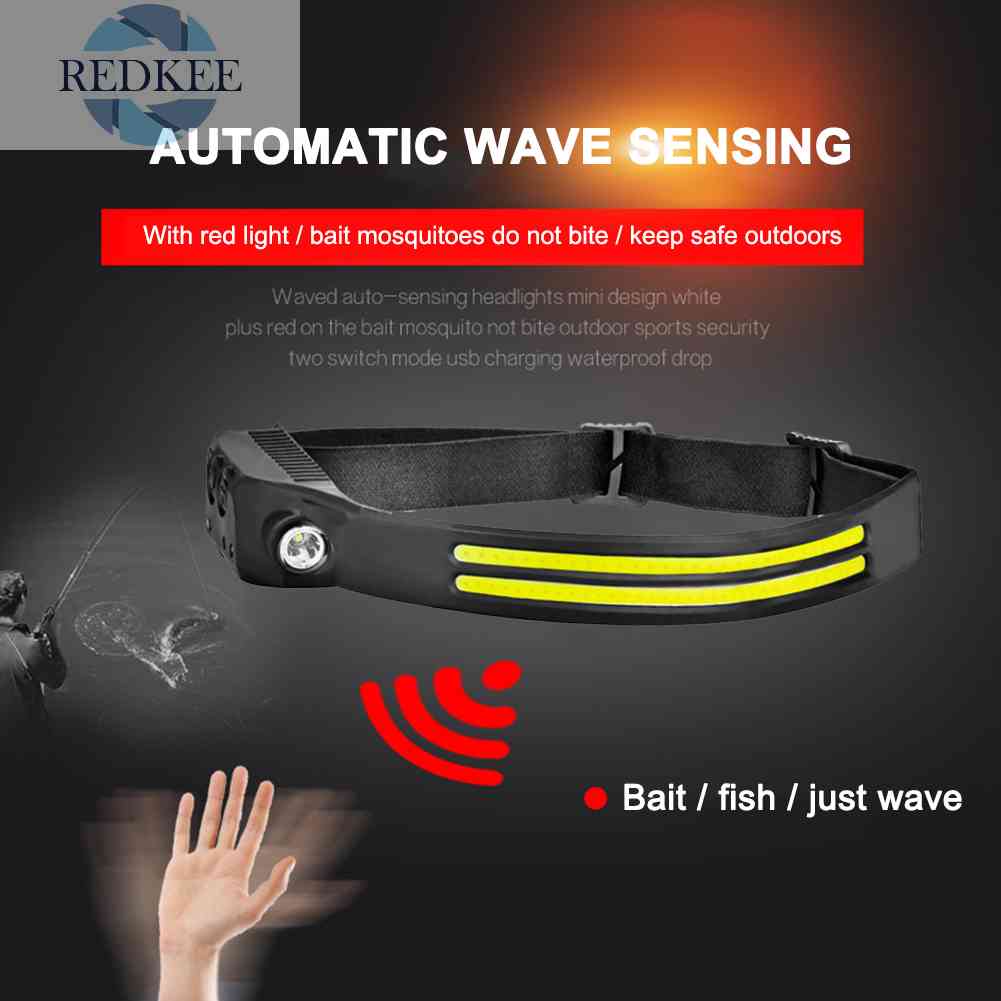 Đèn LED COB Đeo Trán Cảm Ứng Mạnh Mẽ Cắm Trại Ngoài Trời