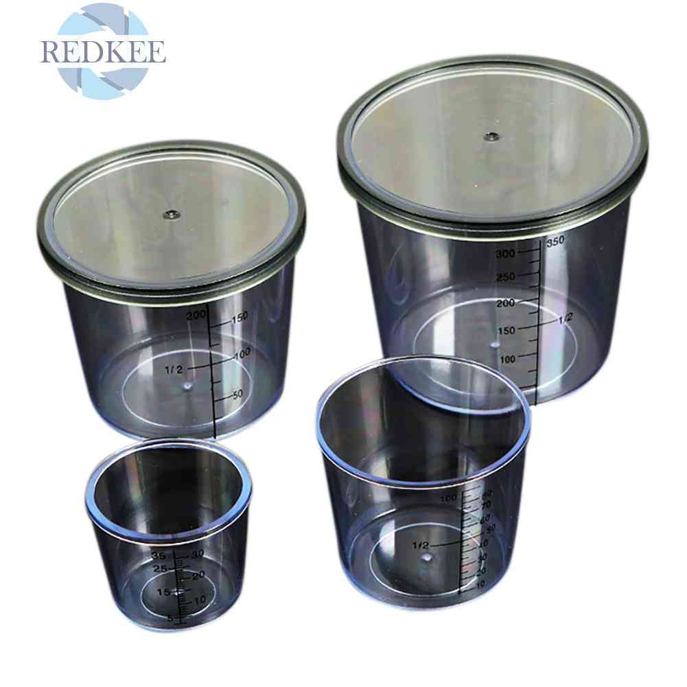 Set 4 Cốc Đo Lường Kèm Vỏ Đựng Mồi Câu Cá Tiện Dụng