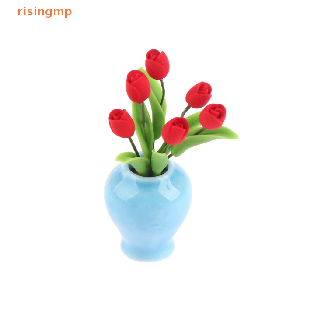Chậu Hoa Tulip Trang Trí Nhà Búp Bê 1: 12