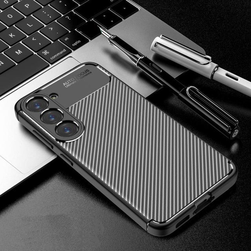 Ốp Điện Thoại Hybrid Phối Sợi Carbon Kiểu Áo Giáp Chống Sốc Cho Samsung Galaxy S23 Ultra S22 Plus S21 FE