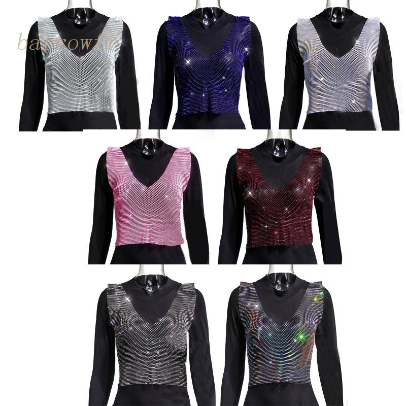 Brroa Phụ Kiện Dây Đeo Cơ Thể Dạng Chuỗi Lưới Rỗng Đính Đá Trang Sức Cho Bikini Dự Tiệc