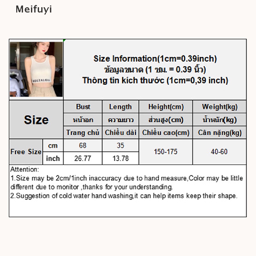 [Meifuyi] Áo Croptop Dệt Kim Không Tay Hở Eo Họa Tiết Kẻ Sọc Cho Nữ
