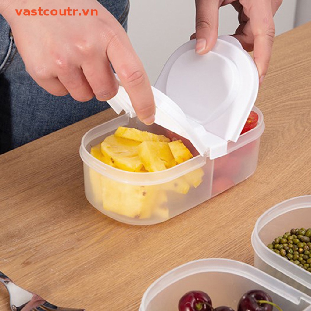 Hộp Đựng Thực Phẩm Hai Ngăn Có Nắp Bằng Nhựa