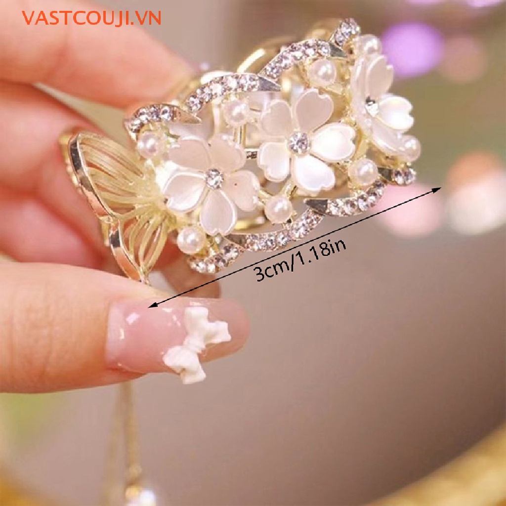 1 Kẹp Tóc Tua Rua Đính Ngọc Trai Phong Cách Hàn Quốc