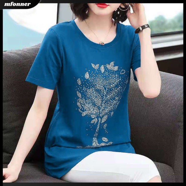 Áo Thun Tay Ngắn Cổ Tròn Màu Sắc Đơn Giản Cho Nữ