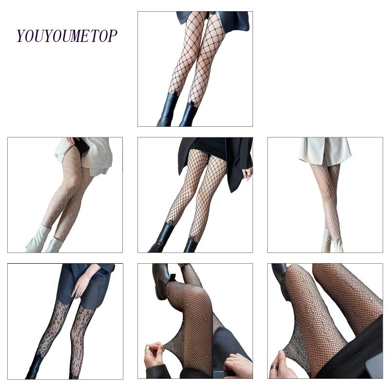Quần Tất Lưới Đen Trắng Thoải Mái Cho Nữ