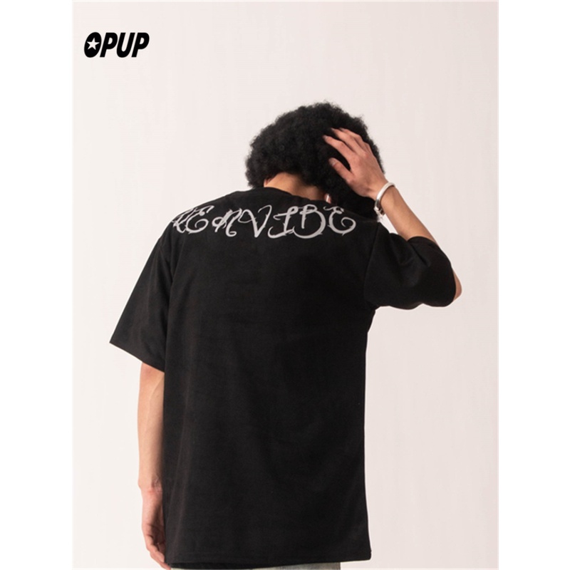 Áo Thun Da Lộn Tay Ngắn Dáng Rộng In Hình Venom Phong Cách Đường Phố Cho Cặp Đôi