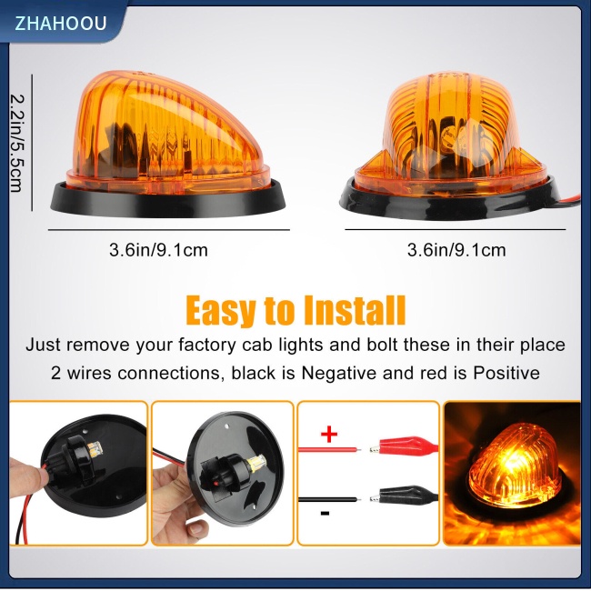 ☃Nhà Cửa☃ Set 5 Đèn Led Cảnh Báo 12v Gắn Nóc Xe Tải Gmc Trailer Rv